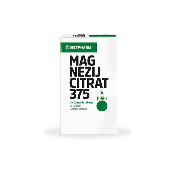 MAGNEZIJ CITRAT 375 MG ŠUMEĆE TABLETE A 20 KOM  