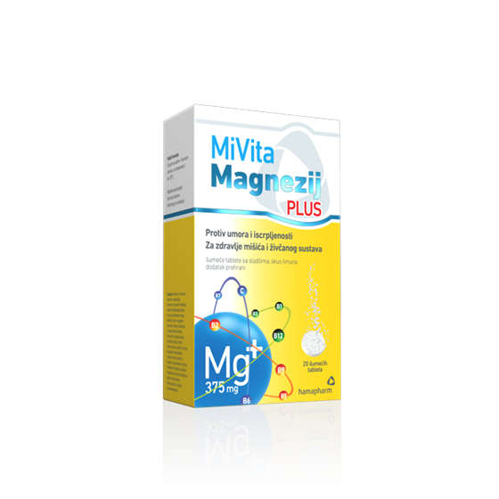 MIVITA MAGNEZIJ PLUS 20*375 MG  ŠUMEĆE TABLETE        